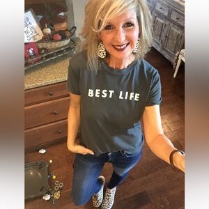 David Lerner Women's Charcoal Best Life Tee